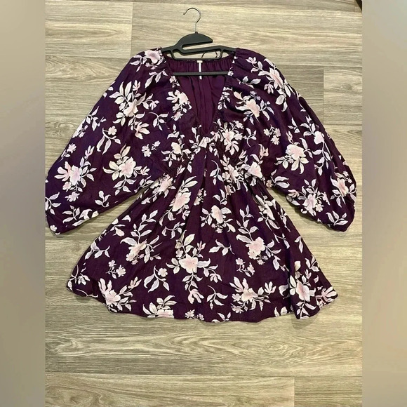 NWOT Free People Portia Printed Dress in Purple Size Small - Picture 4 of 8
